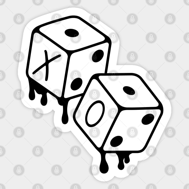 XO Weekend Dice Black Outline Sticker by Disocodesigns